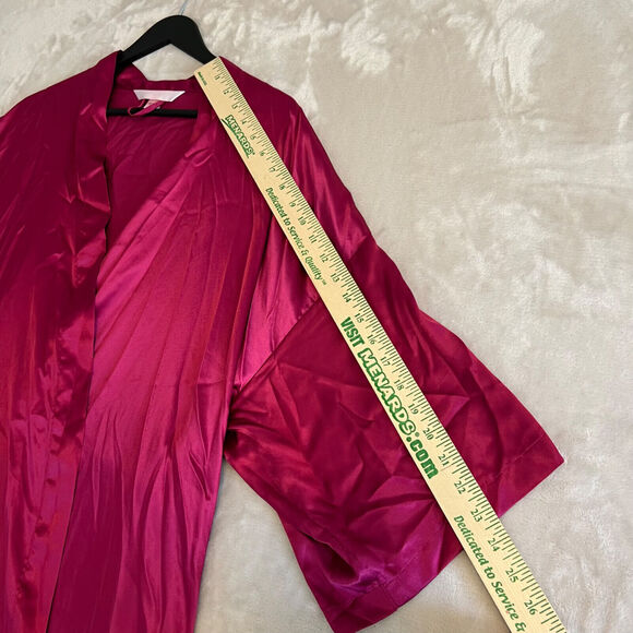 VTG Victorias Secret Angels Robe Womens OS Pink Satin Kimono Glam Lounge Y2K - Picture 8 of 15